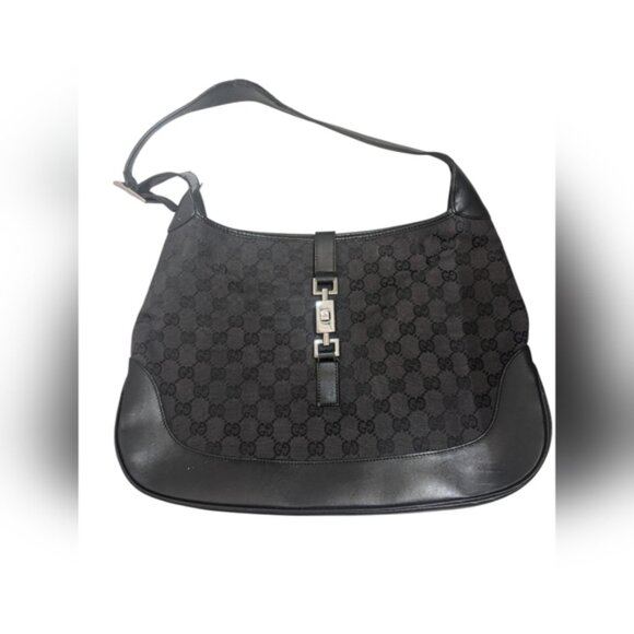 Gucci Handbags - Gucci Jackie One Shoulder Bag Canvas Black *Vintage*